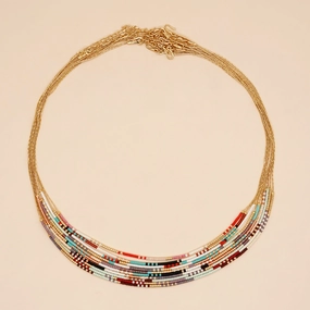 Wholesale Rainbow Rice Beads Glass Necklaces