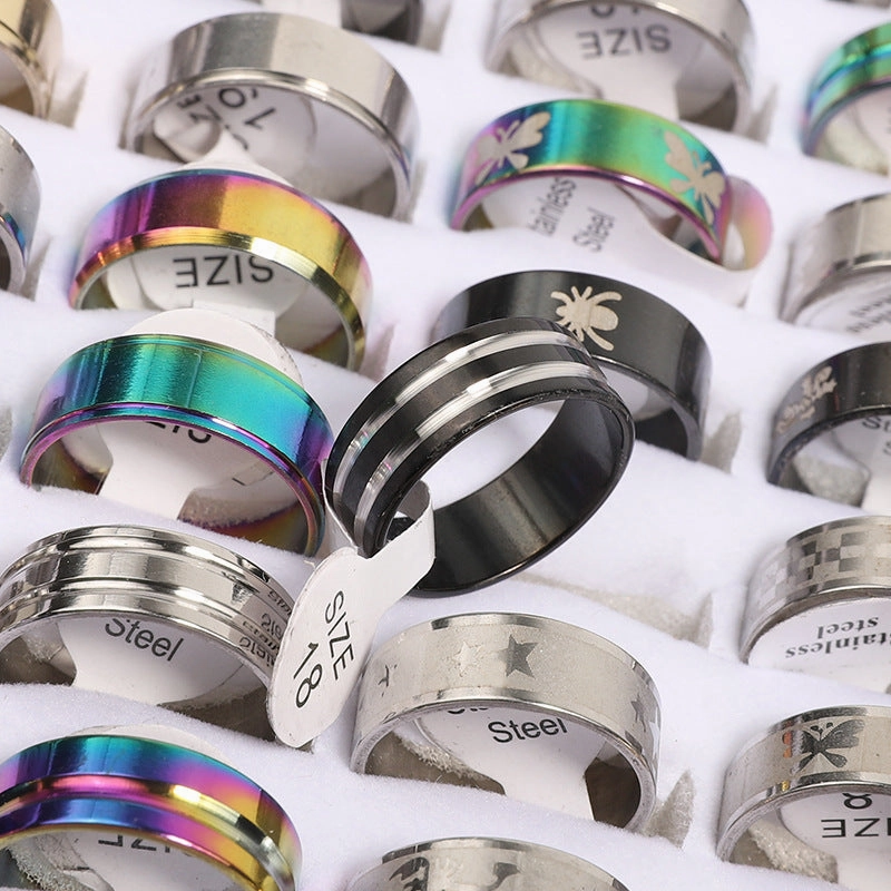 Wholesale Random 50PCS Stainless Steel Rings