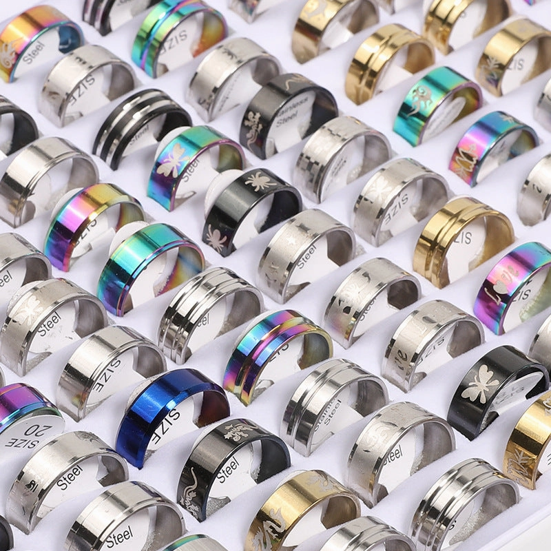 Wholesale Random 50PCS Stainless Steel Rings