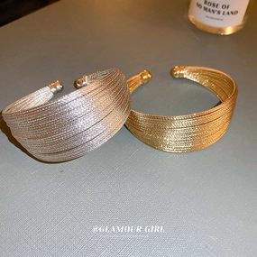 Wholesale Real Gold Electroplated Multi-layer Open Bracelet
