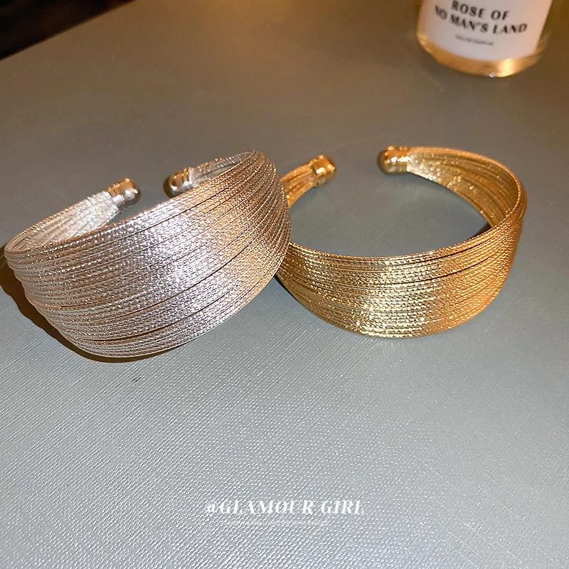 Wholesale Real Gold Electroplated Multi-layer Open Bracelet