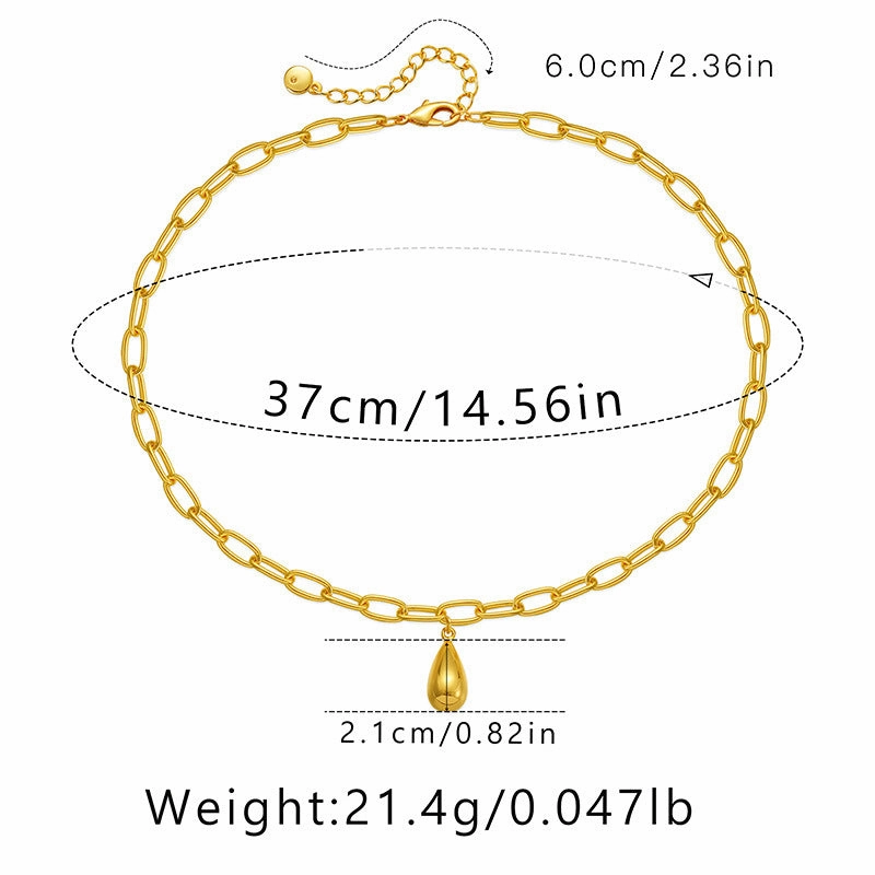 Wholesale Real Gold Electroplated Thick Chain Heavy Metal Style Necklace