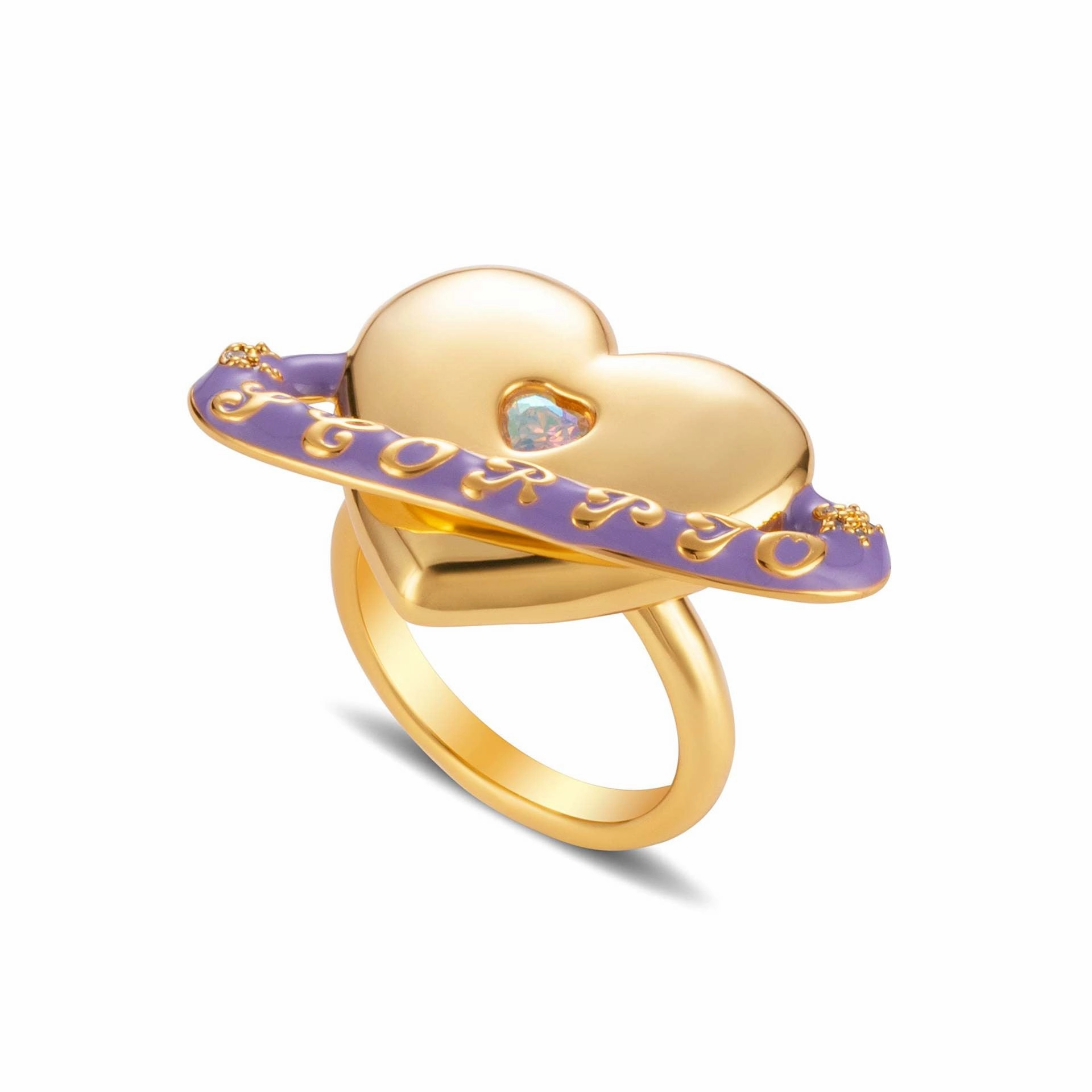 Wholesale Real Gold Plating Heart Copper Rings