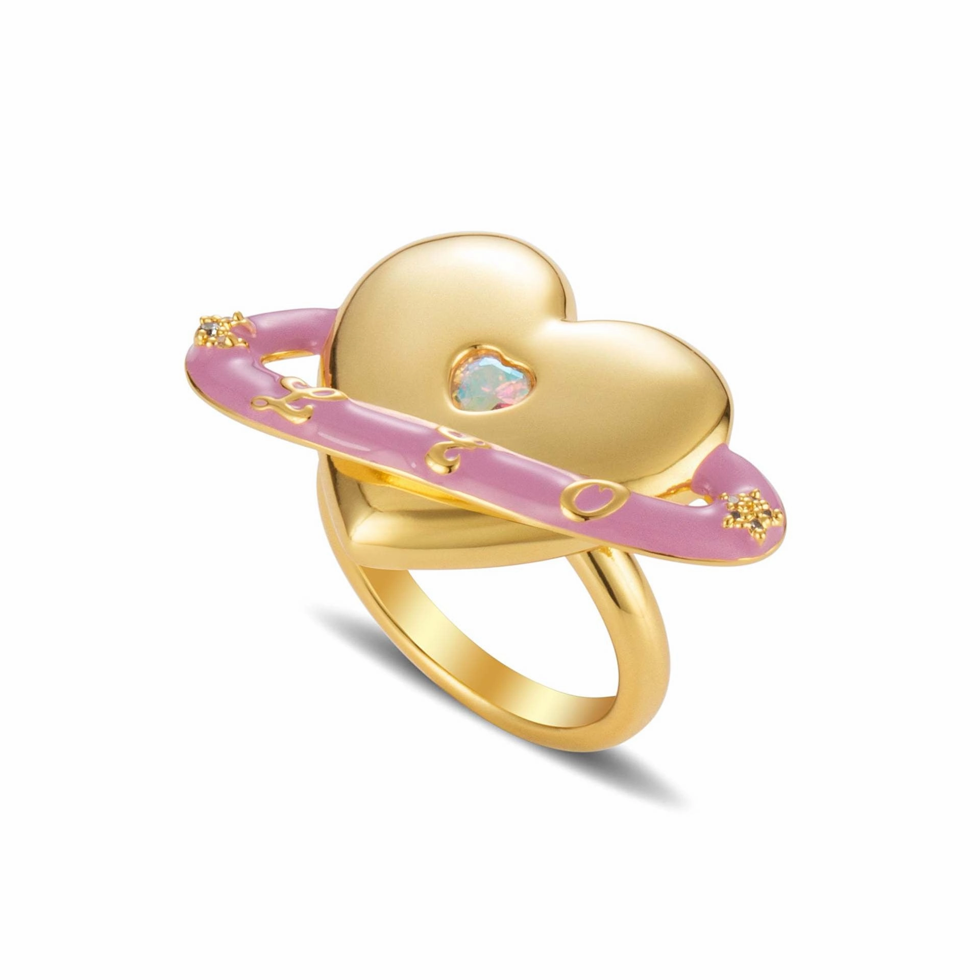 Wholesale Real Gold Plating Heart Copper Rings