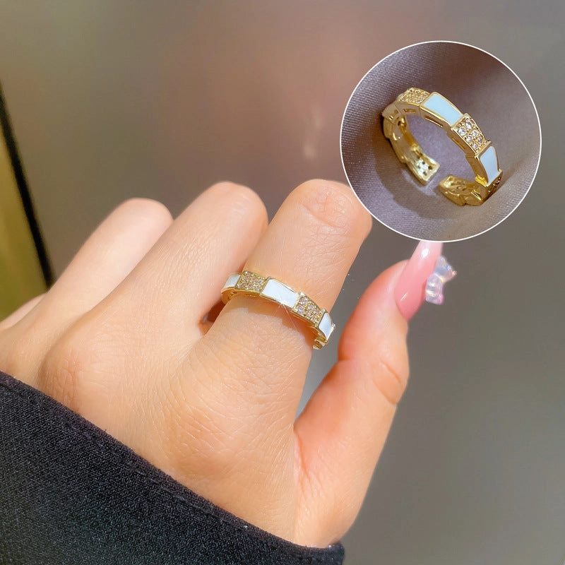 Wholesale Real Gold Plating Zircon Super Flash Brass Rings