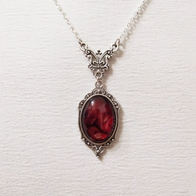 Wholesale Red Quartz Crystal Silver Plated Butterfly Pendant Alloy Necklaces