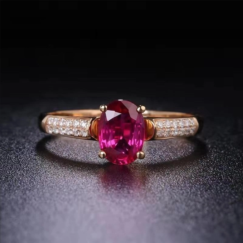Wholesale Red Zircon Copper with Diamonds Copper Rings