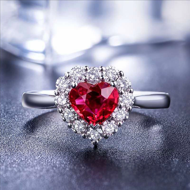 Wholesale Red Zircon Copper with Diamonds Copper Rings