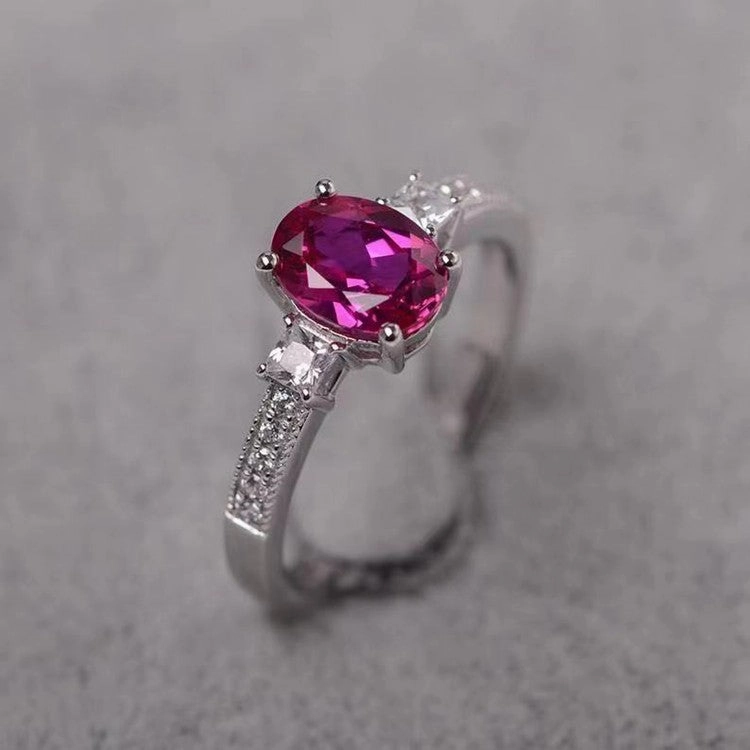 Wholesale Red Zircon Copper with Diamonds Copper Rings