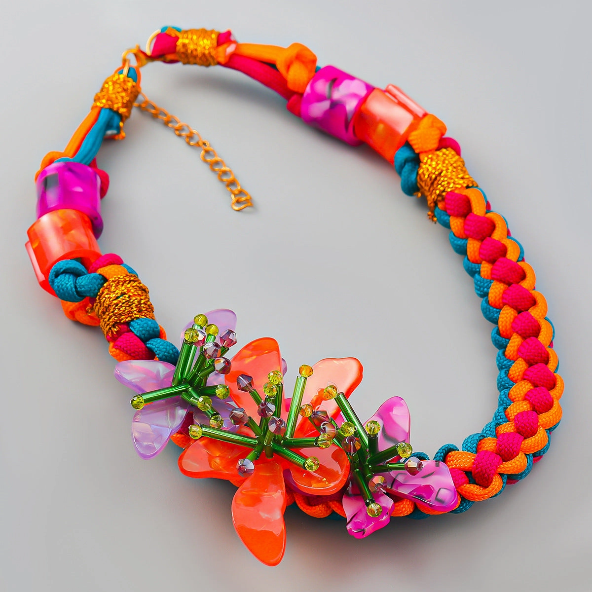 Wholesale Resin Bohemian Earrings Necklace Ring Set