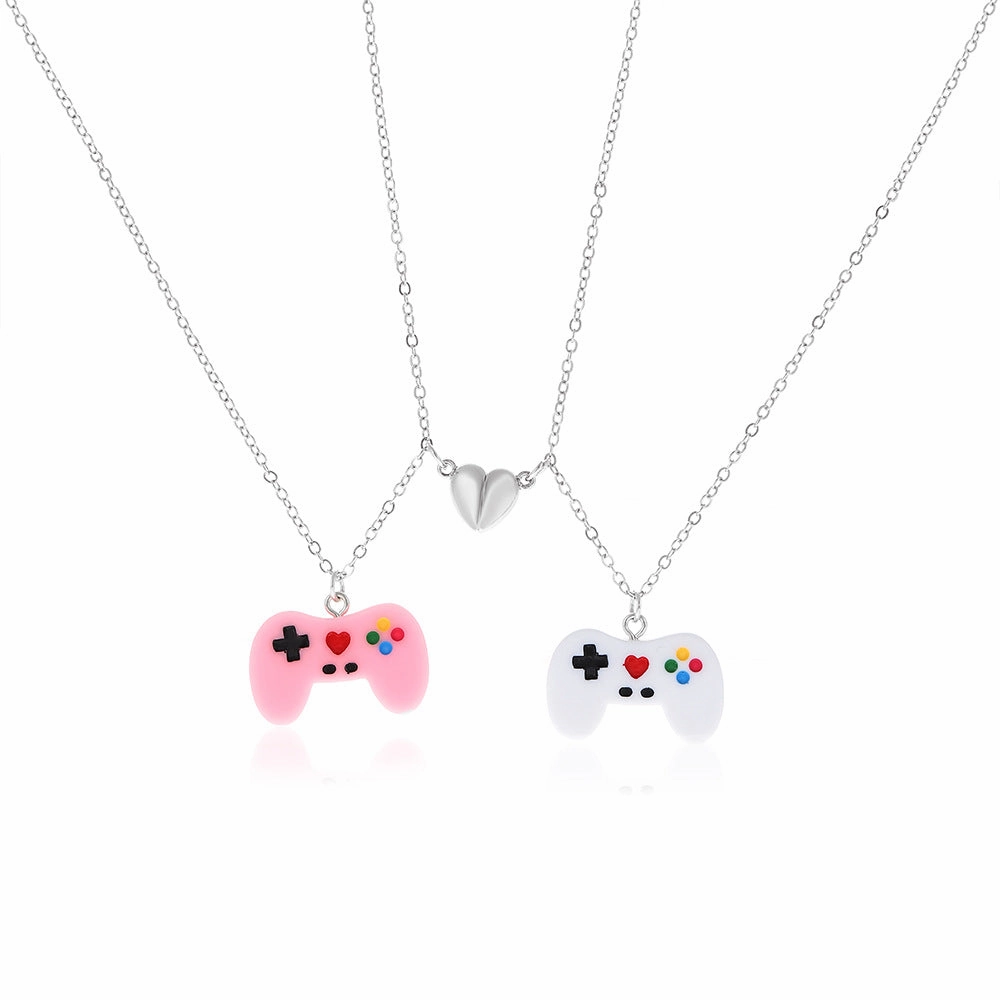 Wholesale Resin Creative Game Machine Handle Magnetic Attraction Pendant Necklace