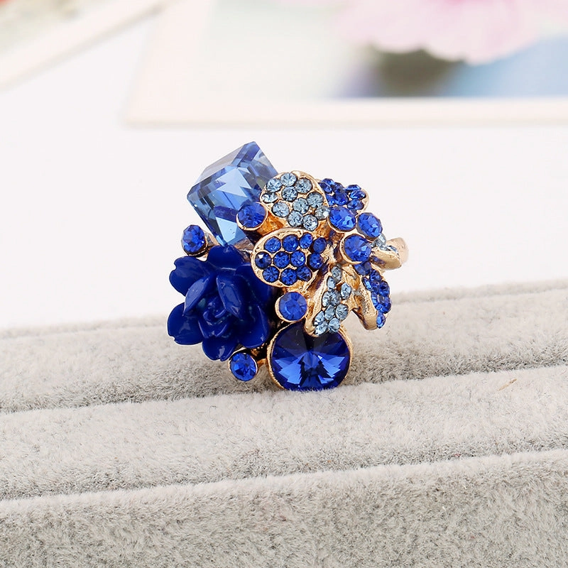 Wholesale Resin Flower Alloy Ring