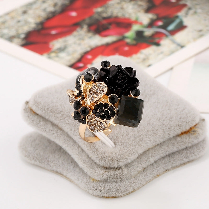 Wholesale Resin Flower Alloy Ring