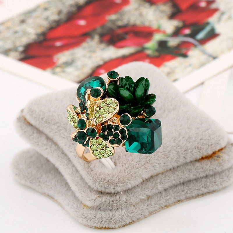 Wholesale Resin Flower Alloy Ring