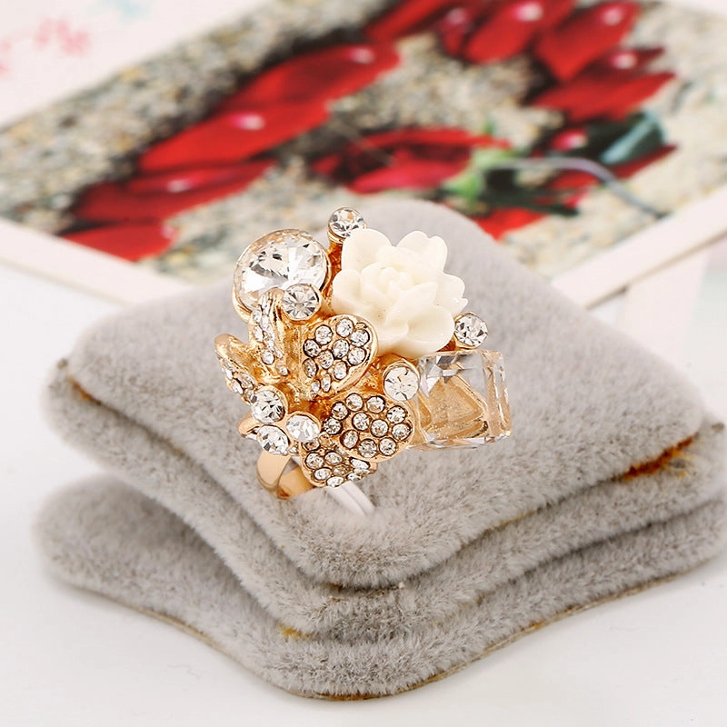 Wholesale Resin Flower Alloy Ring