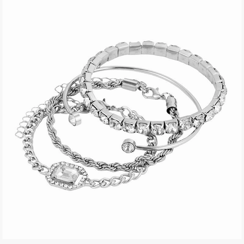 Wholesale Retro Fried Dough Twists Alloy Bracelet Suit