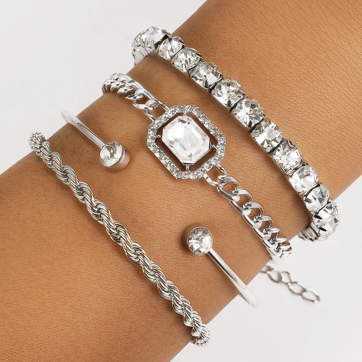 Wholesale Retro Fried Dough Twists Alloy Bracelet Suit