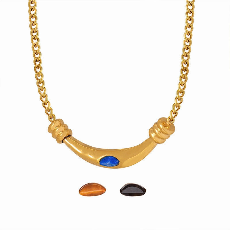 Wholesale Retro light luxury titanium steel clavicle chain