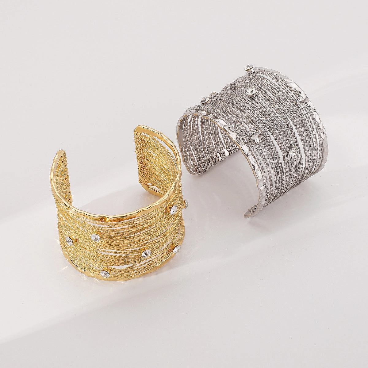 Wholesale Retro Punk Style Wide Edition Metal Brushed Wire Strip Open Bracelet