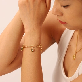 Wholesale Retro Style 18K Gold Love Titanium Steel Bracelet