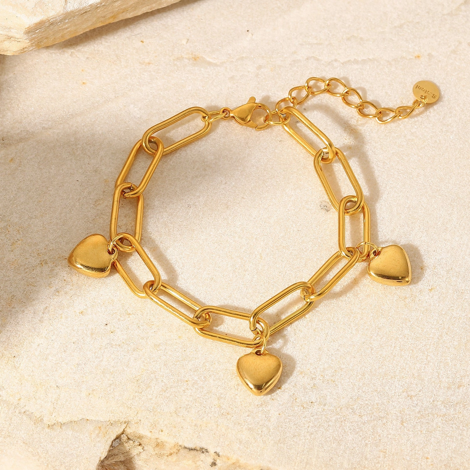 Wholesale Retro Style 18K Gold Love Titanium Steel Bracelet