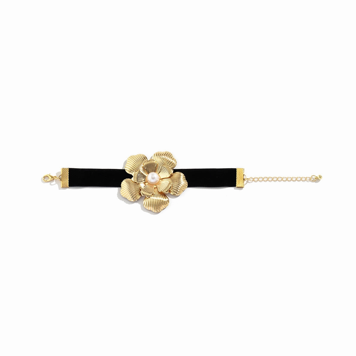 Wholesale Rhinestone Full Diamond Imitation Pearl Denim Flower Bracelet Necklaces Set