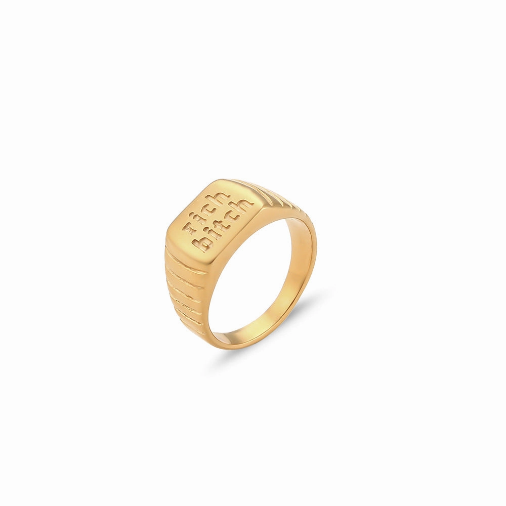 Wholesale RICHBITCH English Stainless Steel Ring