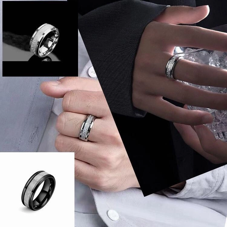Wholesale Rime Pattern Men's Stainless & Titanium Rings