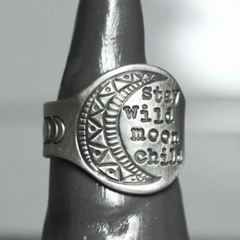 Wholesale Ring Alloy Moon Pattern Vintage OLY-RS-SJ001