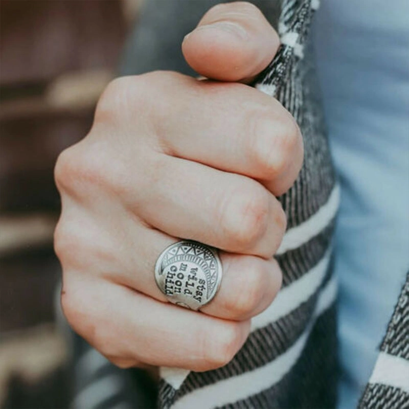 Wholesale Ring Alloy Moon Pattern Vintage OLY-RS-SJ001