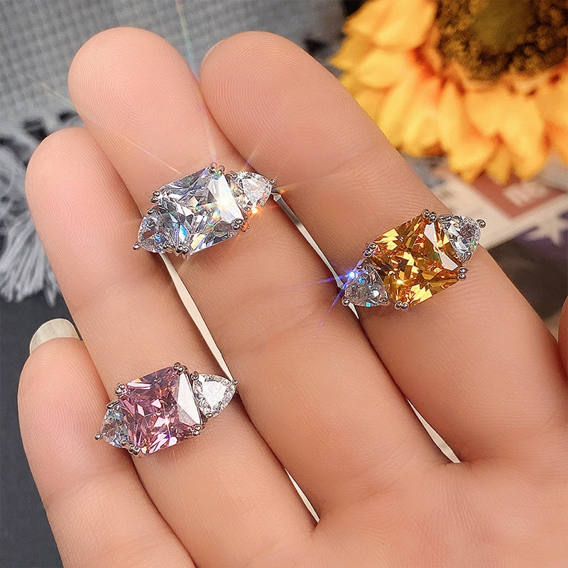 Wholesale Ring Copper Square Zircon Sparkle OLY-RS-CAOS008