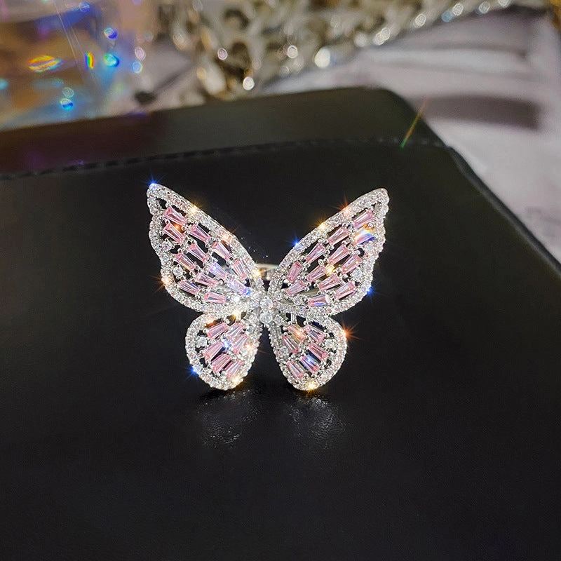 Wholesale Ring Zircon Butterfly Adjustable OLY-RS-MOXI001
