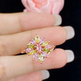 Wholesale Rose Gold Floral Copper Rings