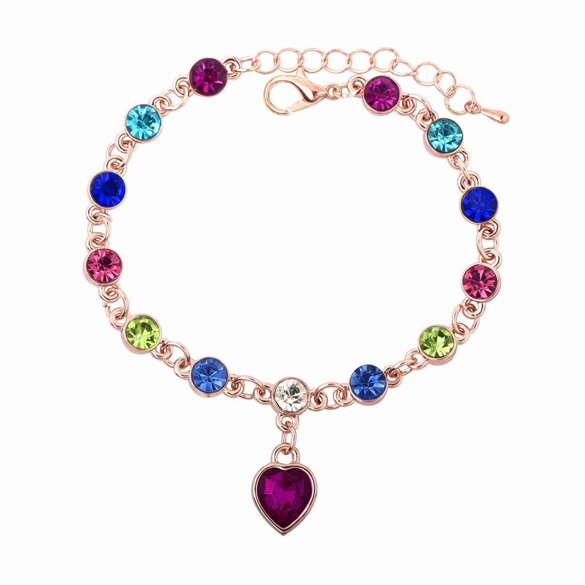 Wholesale Rose Heart Azusa Alloy Bracelet