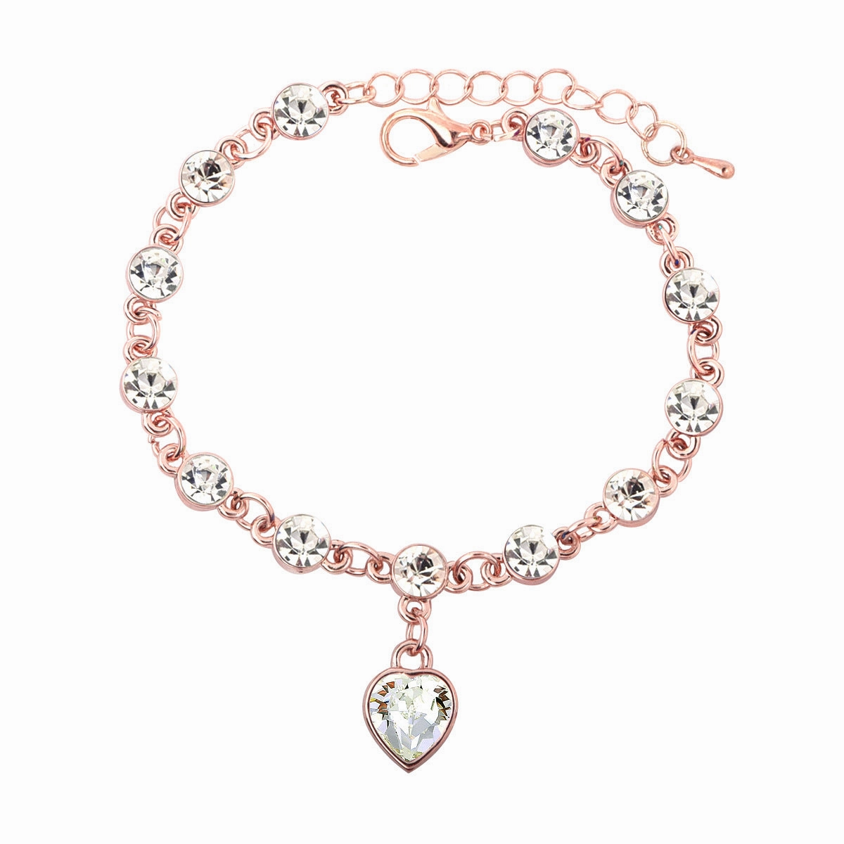 Wholesale Rose Heart Azusa Alloy Bracelet
