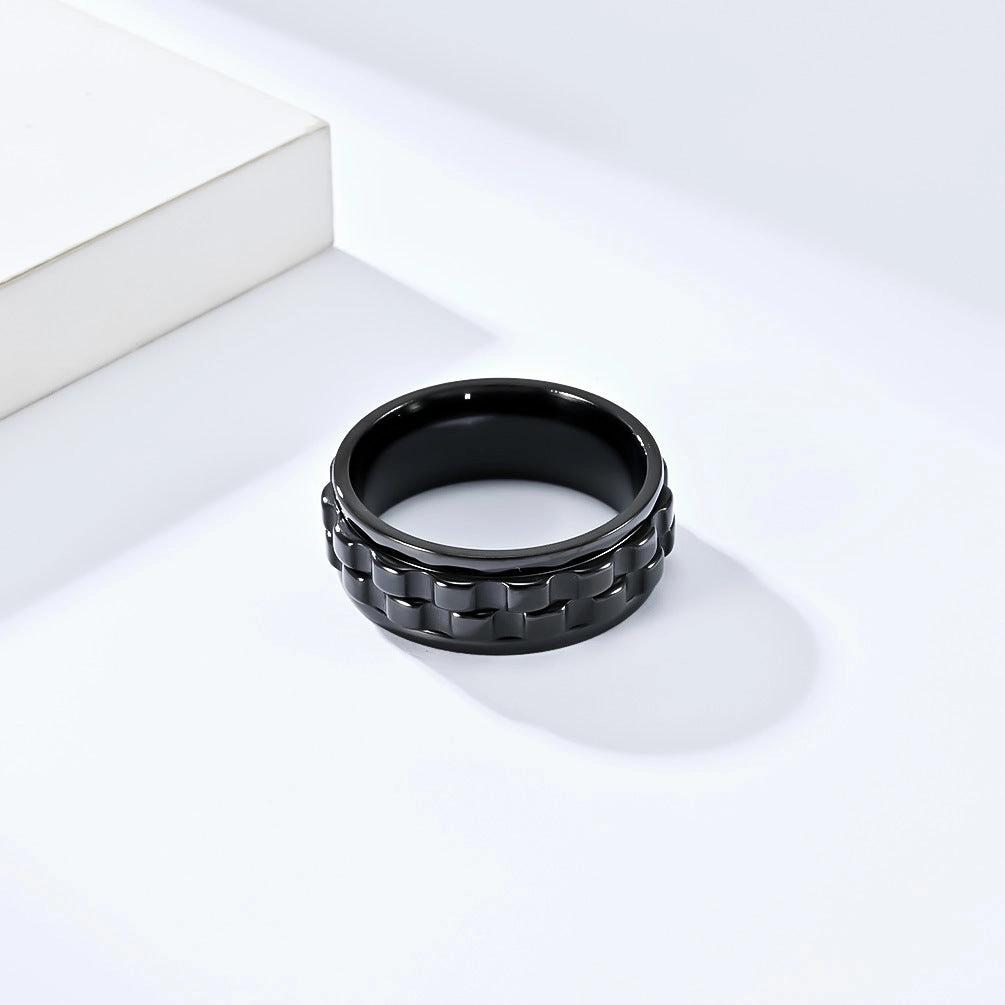 Wholesale Rotatable Gear Decompression Titanium Steel Rings
