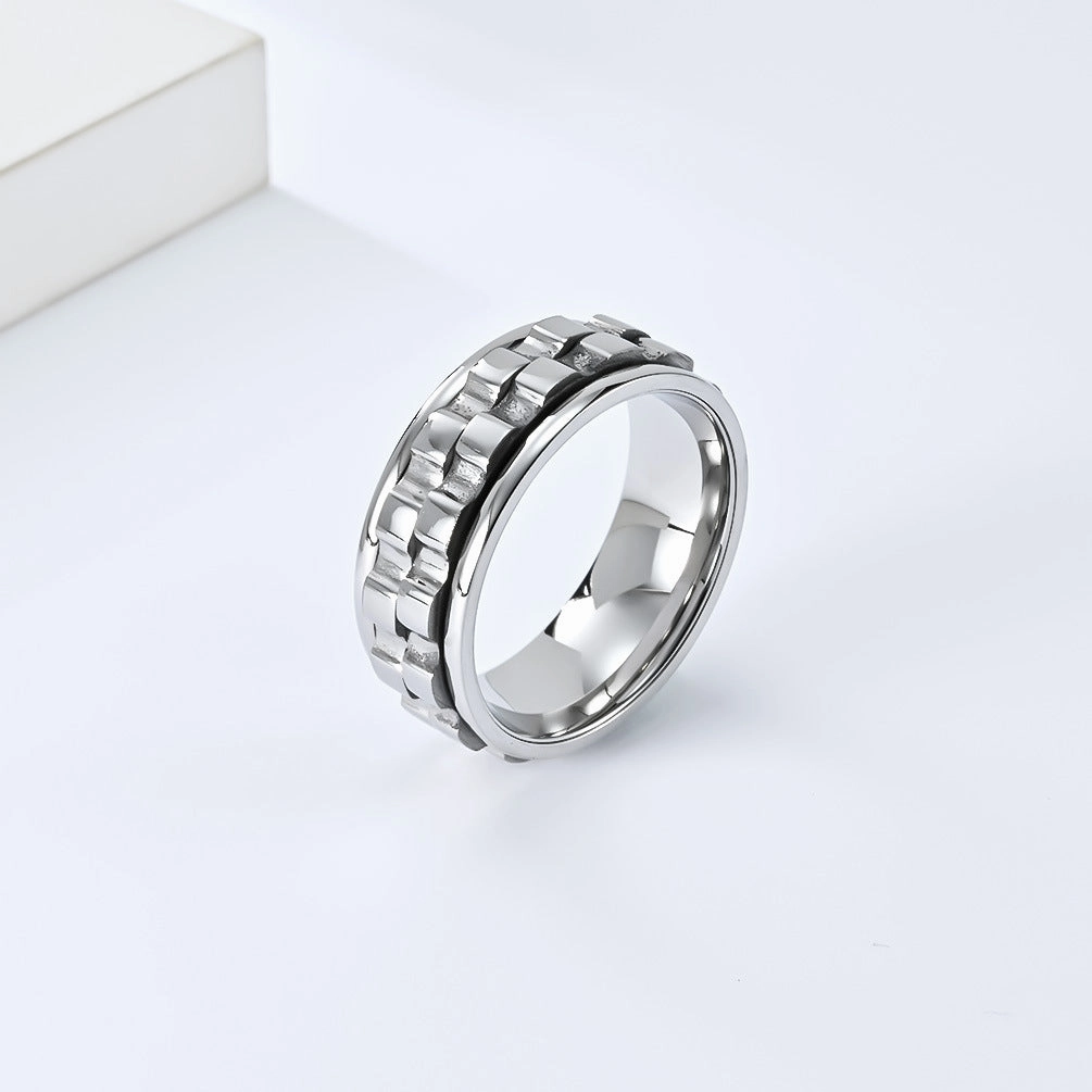 Wholesale Rotatable Gear Decompression Titanium Steel Rings
