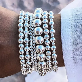 Wholesale Round bead bracelet 7-piece set Simple multi-layer stacking style beaded bracelet