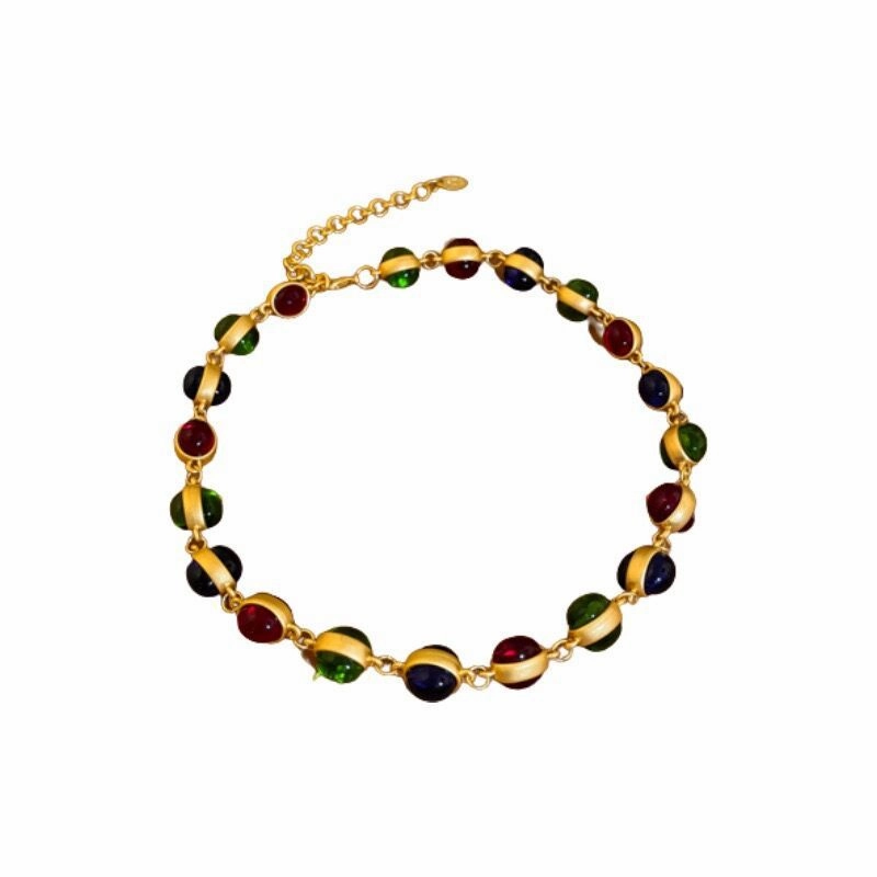 Wholesale Round Colored Glass Necklaces