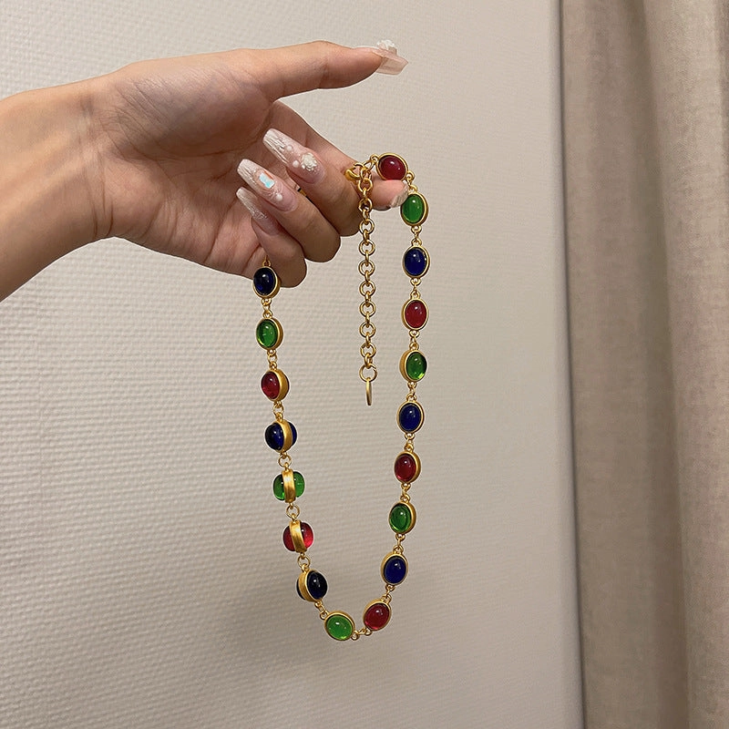 Wholesale Round Colored Glass Necklaces