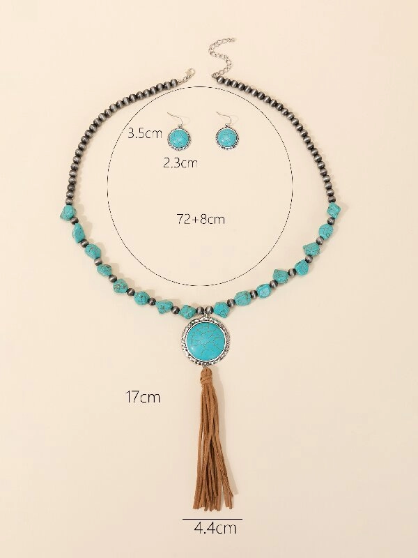 Wholesale Round Turquoise Pendant Alloy Necklaces