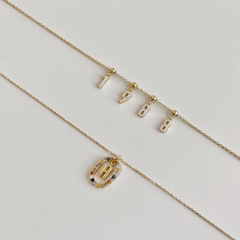 Wholesale S925 Silver DIY Numbers Series Necklaces