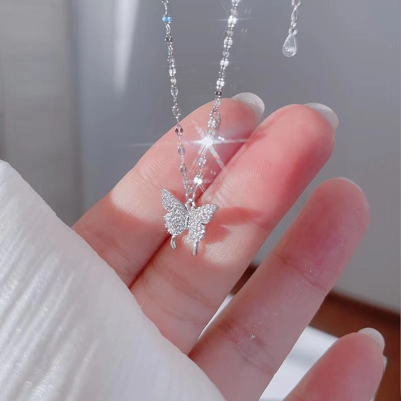 Wholesale S925 Sterling Silver Butterfly Necklaces
