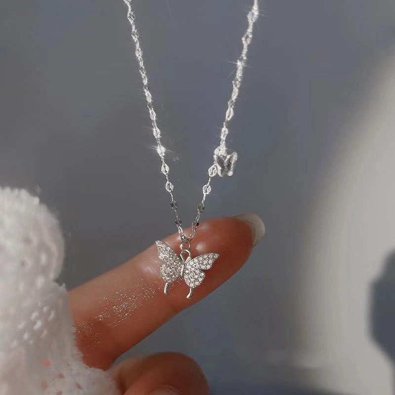 Wholesale S925 Sterling Silver Butterfly Necklaces
