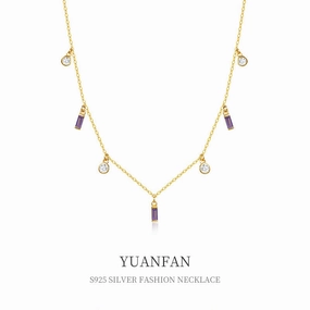 Wholesale S925 Sterling Silver Geometric Small Cube Zircon Necklaces