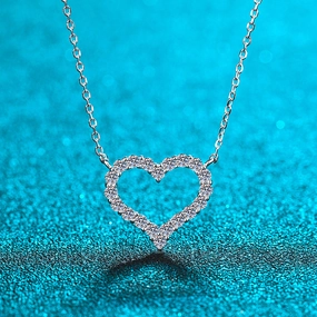 Wholesale S925 Sterling Silver Plated Pt950 Gold Love Necklace