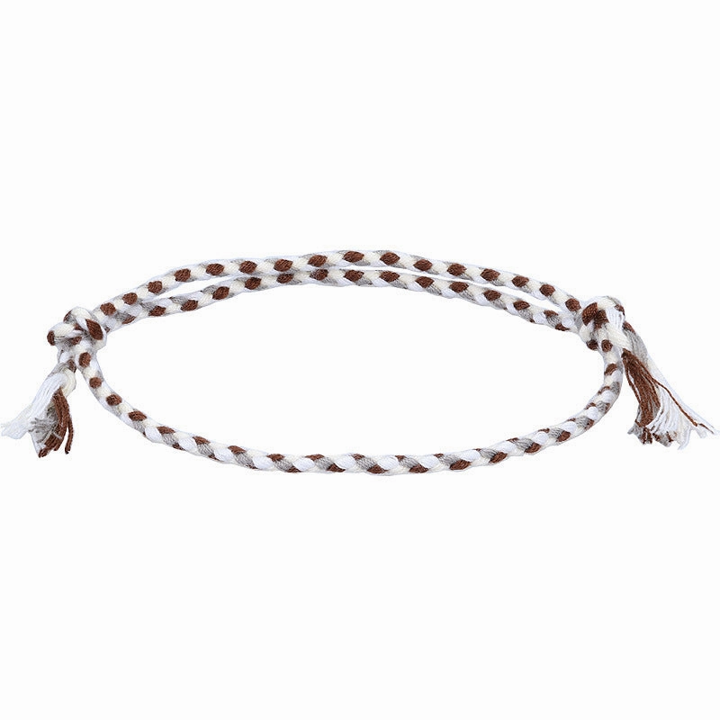 Wholesale Safety Buckle Four Strands Color Hand Woven Polyester Cotton Bracelet