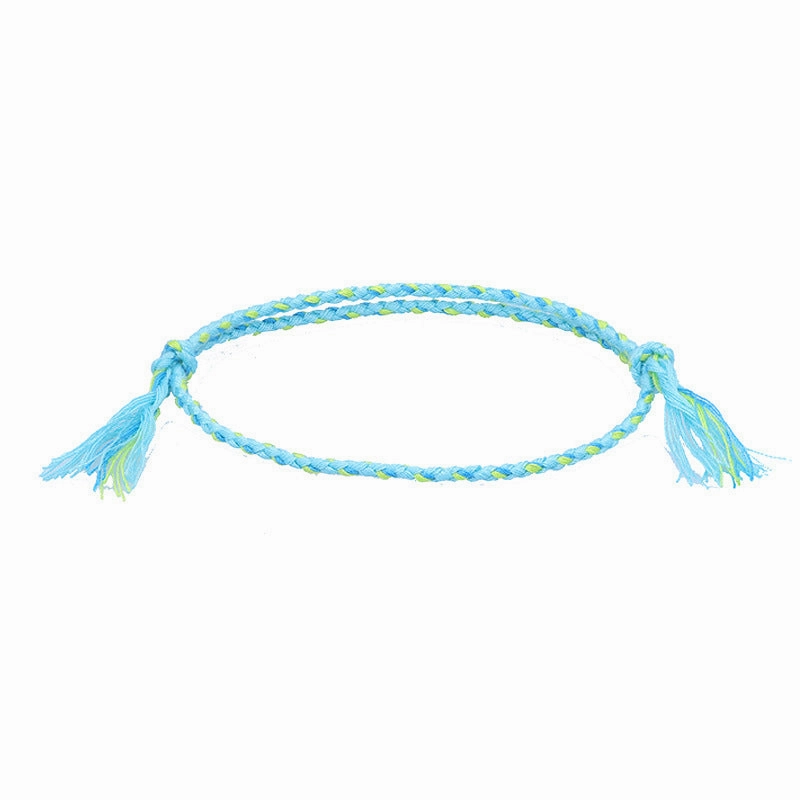 Wholesale Safety Buckle Four Strands Color Hand Woven Polyester Cotton Bracelet