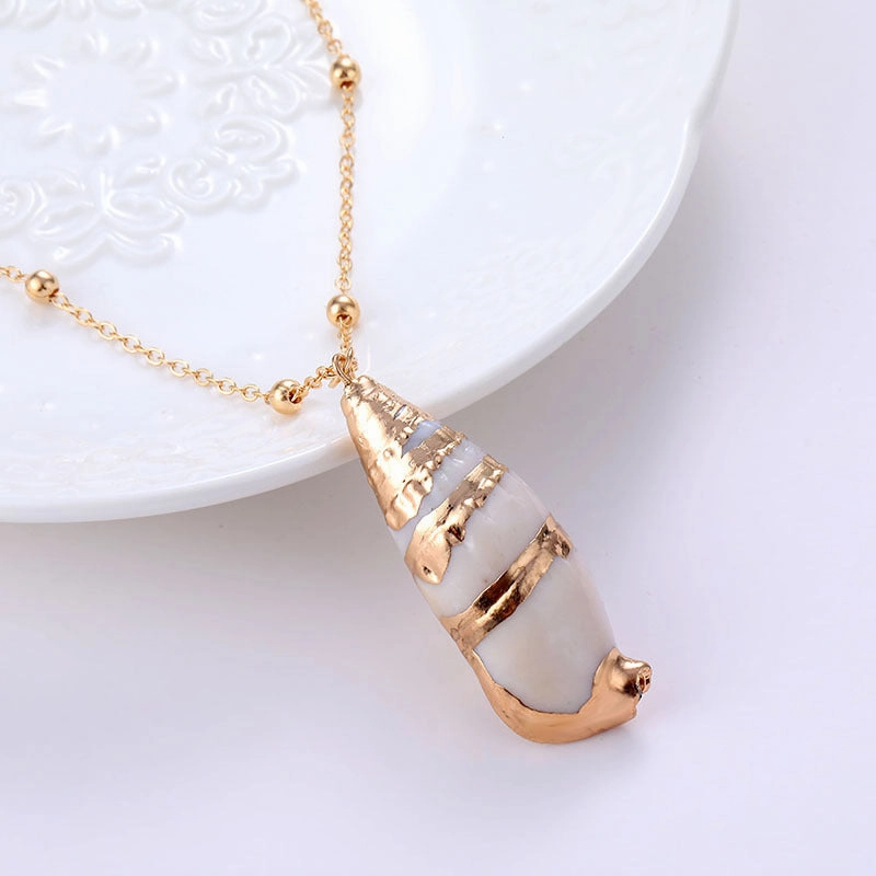 Wholesale Seashell Gold Plated Pendant Alloy Necklaces