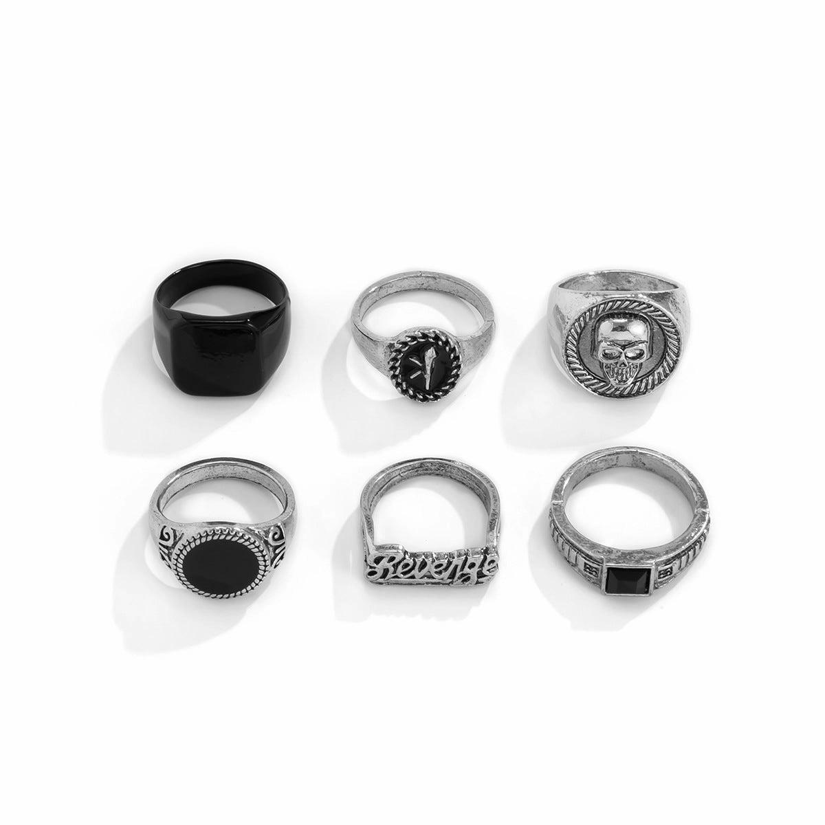Wholesale Set of 6 Men's Alloy Rings